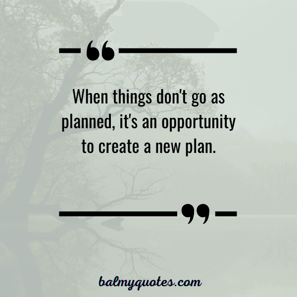 QUOTE ON WHEN THINGS DON'T GO AS PLANNED
