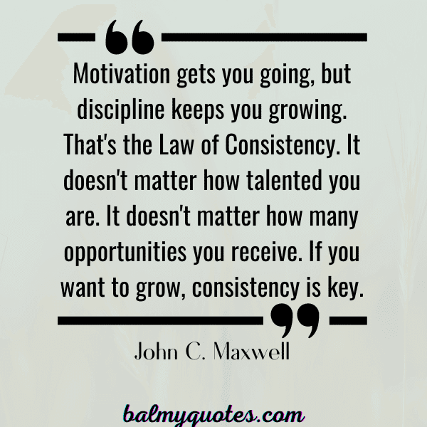 CONSISTENCY AND DISCIPLINE QUOTE
