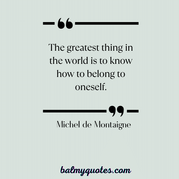 MICHEL DE MONTAIGE QUOTE