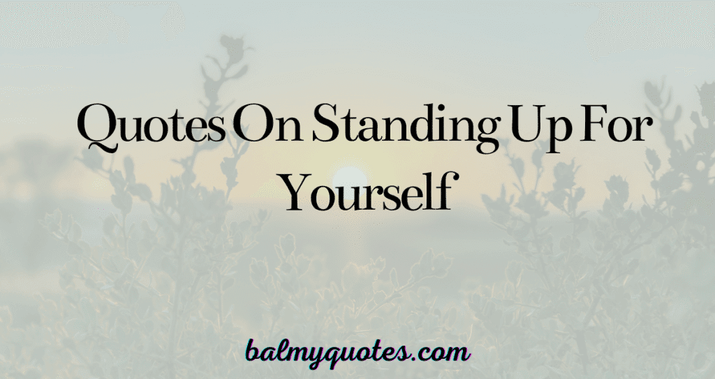 QUOTES ON STANDING FOR YOURSELF