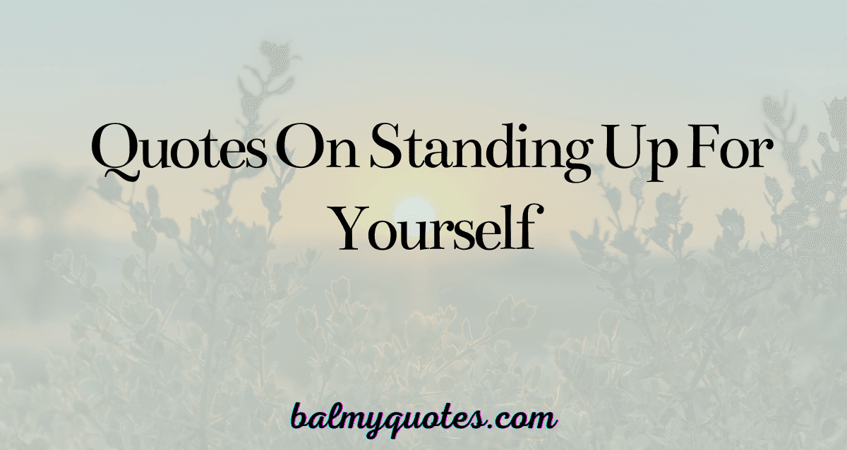 QUOTES ON STANDING FOR YOURSELF