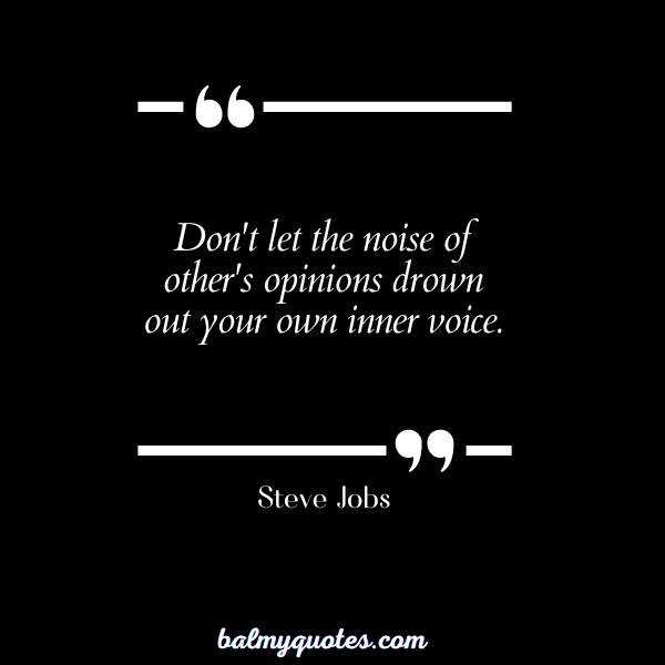 don't give importance to anyone quotes - Steve Jobs