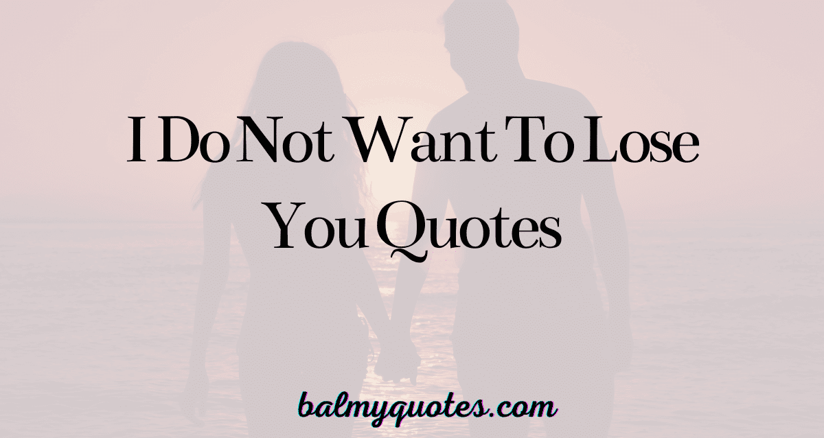 I DO NOT WANT TO LOSE YOU QUOTES