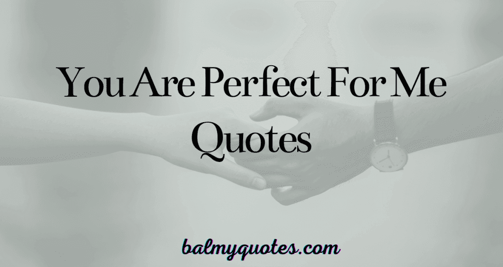 YOU ARE PERFECT FOR ME QUOTES