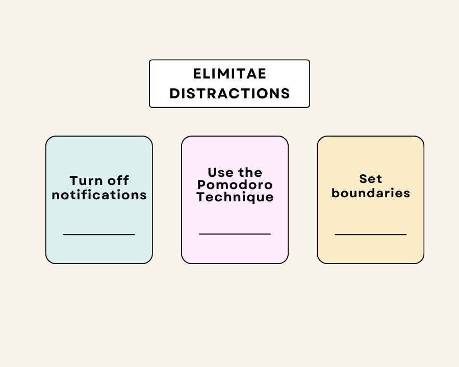 ELIMINATE DISTRACTIONS